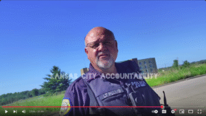 Oskaloosa Police Lt. John Plumb received high praise for the online community in response to his interaction with a first amendment auditor that visited the community. (screen grab from the YouTube channel Kansas City Accountability)